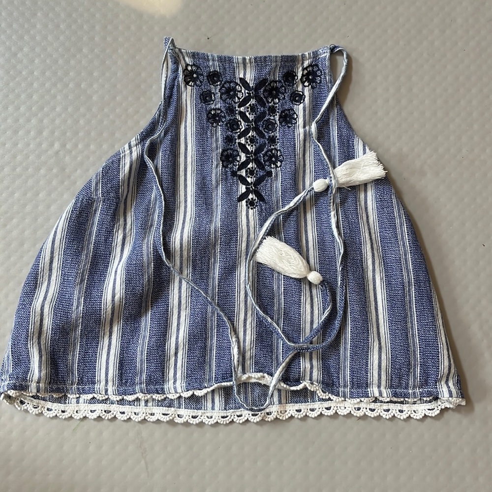 Hollister blue and white halter top